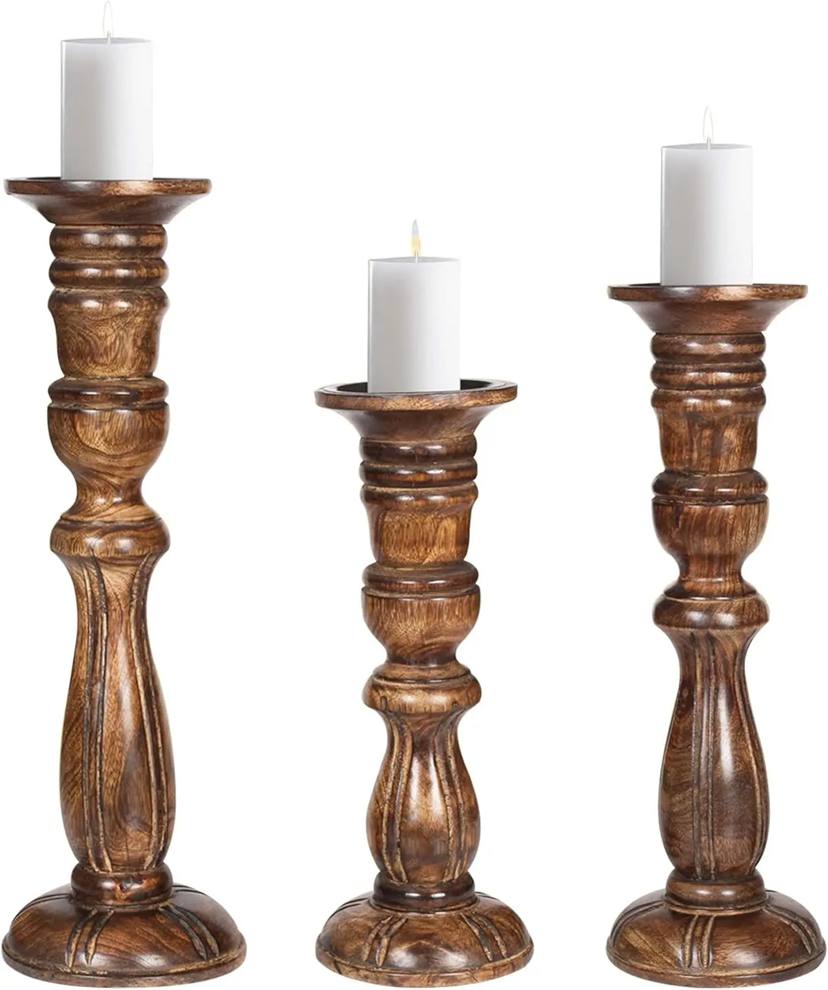 Wooden Handmade Customizable Modern Art Unique Candle Stand for Christmas/Wedding Dining Table Decor Elegant Unfinished Design