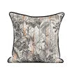18" Throw Pillow Cover Luxurious Jacquard Cushion Covers European Floral Brown Gold Bird and Insect Pillow Case