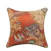 18" Throw Pillow Cover Luxurious Jacquard Cushion Covers European Floral Brown Gold Bird and Insect Pillow Case