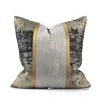 24" 22" 20" 18" Lumbar Throw Pillow Cover Luxury Jacquard Silver and Black Gold Shinny Cushion Cover