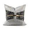 24" 22" 20" 18" Lumbar Throw Pillow Cover Luxury Jacquard Silver and Black Gold Shinny Cushion Cover