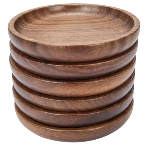 2025 Top Selling Natural Wood Pattern Coasters Kitchenware Coasters 4 Pcs. Wood Stone Table Decor Accessories Mats Pads