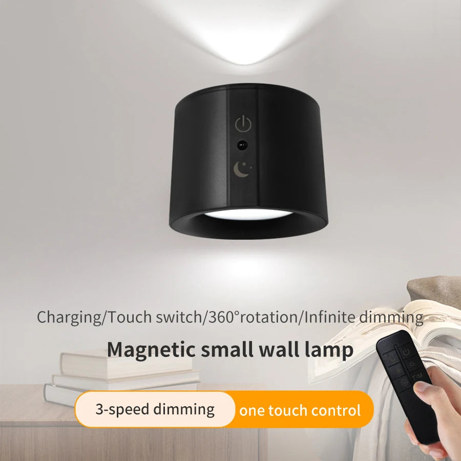 LED Wall Sconces Light Touch Control Double Head Wall Lamp 360 Rotatable 3Colors Wall Lights Wireless Night Lights For Bedroom