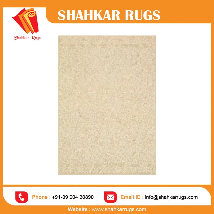 Best Quality New Large Size Modern Style Hand Tufted Wool Area Rug GZ-05 ED Ivory Custom Logo Plush Non-Slip Antimicrobial